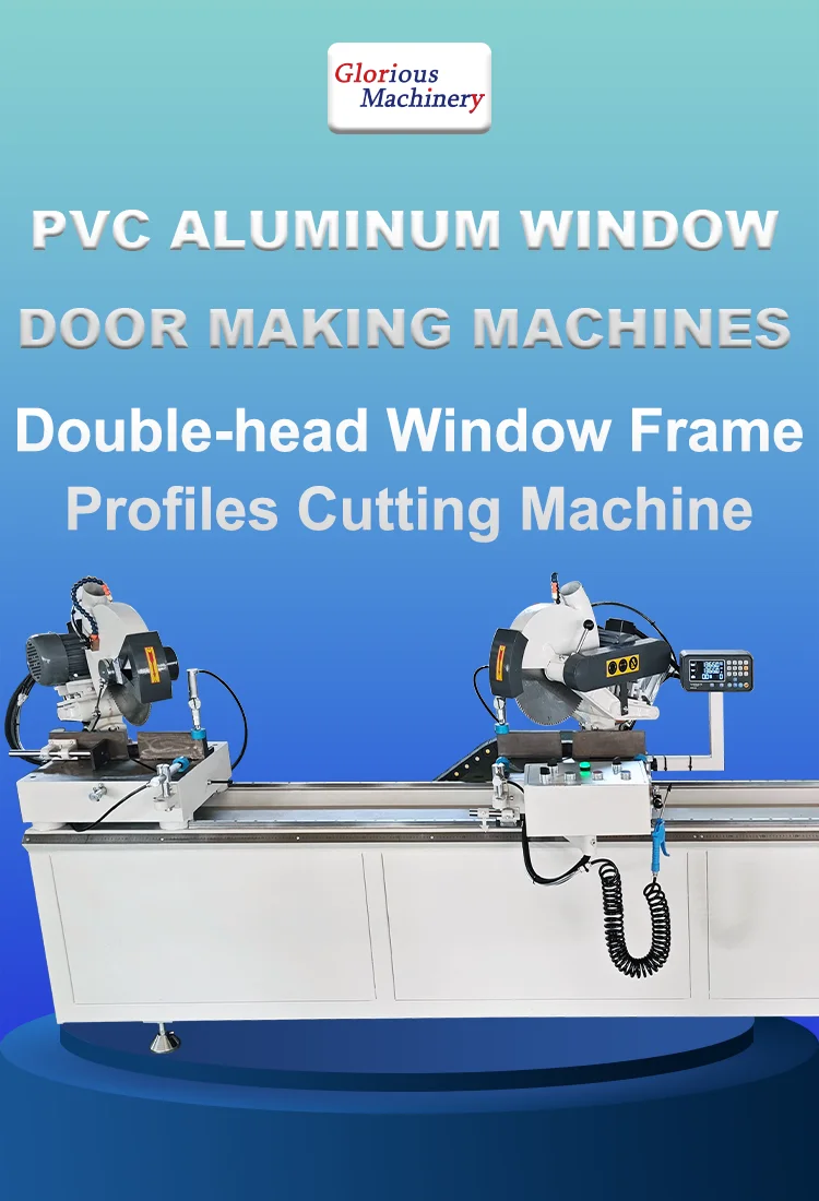 Window Frame Cut Aluminum Profile Cutter Two Head Miter Cutting Saw Machine Provided PVC ...