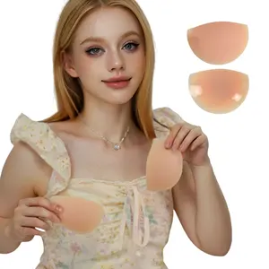 Reusable Low Cut Silicone Nipple Covers Invisible Adhesive No Show Half Moon Shape for Women