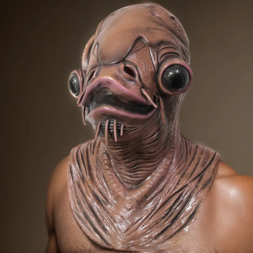 1PC Horror Catfish Mask Halloween Cosplay Party Monster Costume Head Cover Fish Mask Carnival Latex Props