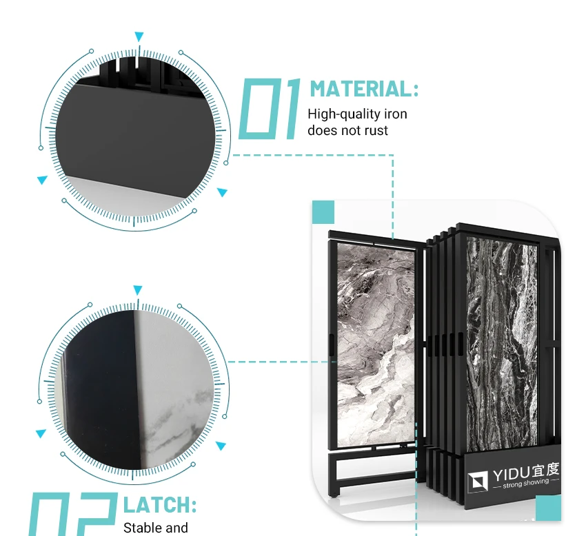 Modular Sample Rack Hardware Customized Double Sided Sliding Modular Thick Frame Marble Sample Rack ...