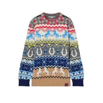 Custom Women's Long Sleeve Ugly Christmas Sweater Knitted Pullover with Animal Pattern for Winter