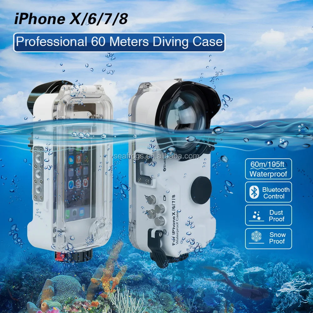Capa Com Controle De Borracha Para Mar,Frogs A Prova D' Água Ipx8 Para  Mergulho,Mergulho,Iphone 6plus 7plus8plus,195ft/60m - Buy Caso Para O Iphone  X/6/7/8/,Caso De Telefone Para O Iphone X,Caso De Telefone À