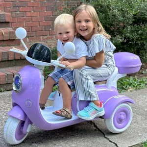 Children's Two-Wheeled Battery Operated Motorcycle Toy Cars New Plastic Power Indicator Ride Tricycles for Outdoor Play Hot