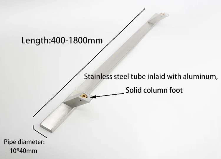 Factory Custom Stainless Steel 45 Degree Slanted Foot Column Inlaid With Aluminum Push Pull Sliding Glass Door Pull Handle