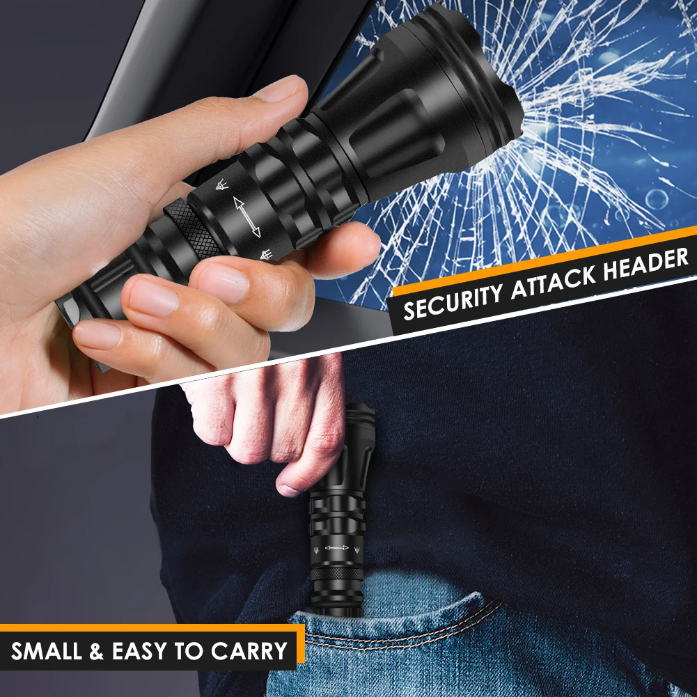 Lampe de poche LED rechargeable en alliage d'aluminium à