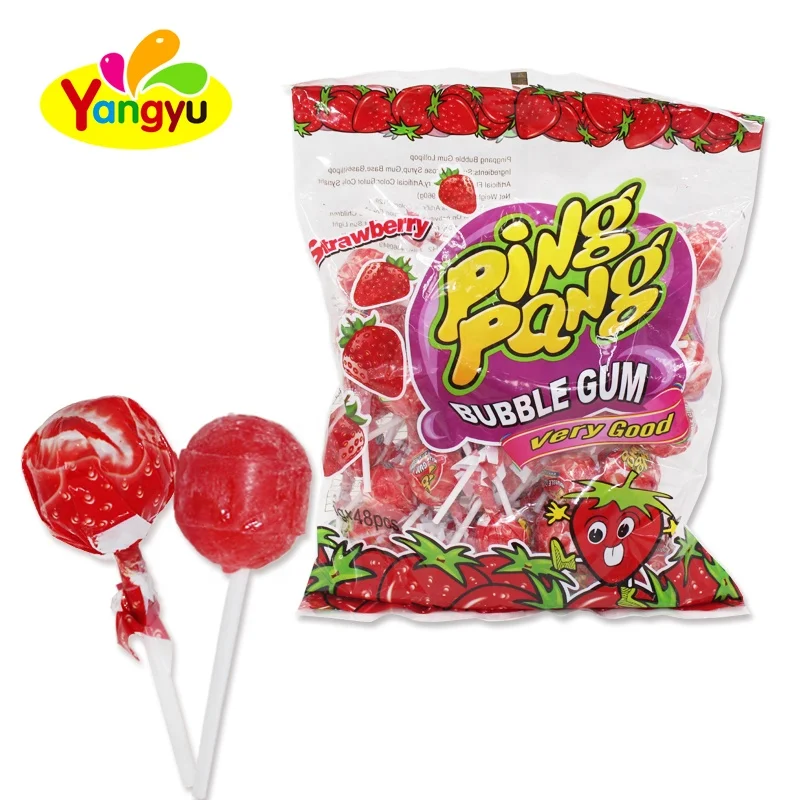 Strawberry Flavor Lollipop Bubble Gum Lollipop Candy Buy Ping Pong Bubble Gum Lollipop Candy Fruity Flavor Colorful Lollipop Candy Oem Soft Candy Mix Fruit Candy Lollipop Candy Product On Alibaba Com