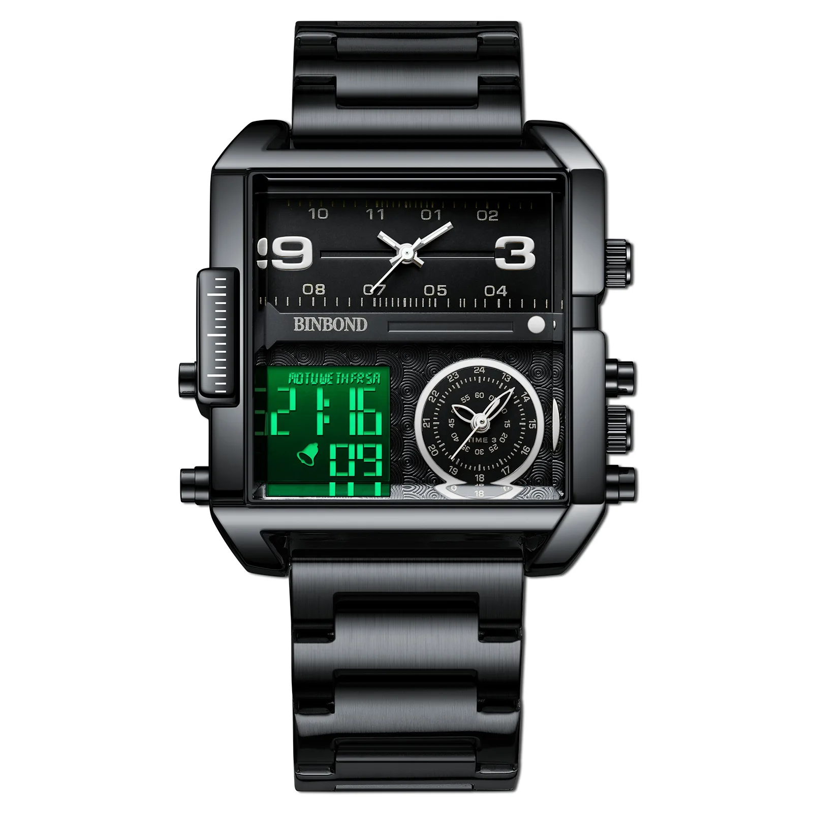 Montre Homme BINBOND Analogique Style Futuriste Pilote - Dorée - État Neuf