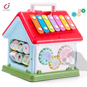 Chengji Multi-function Interactive Toy Plaything 18 Months Baby Educational Musical House Play Center Activity Cube Toys