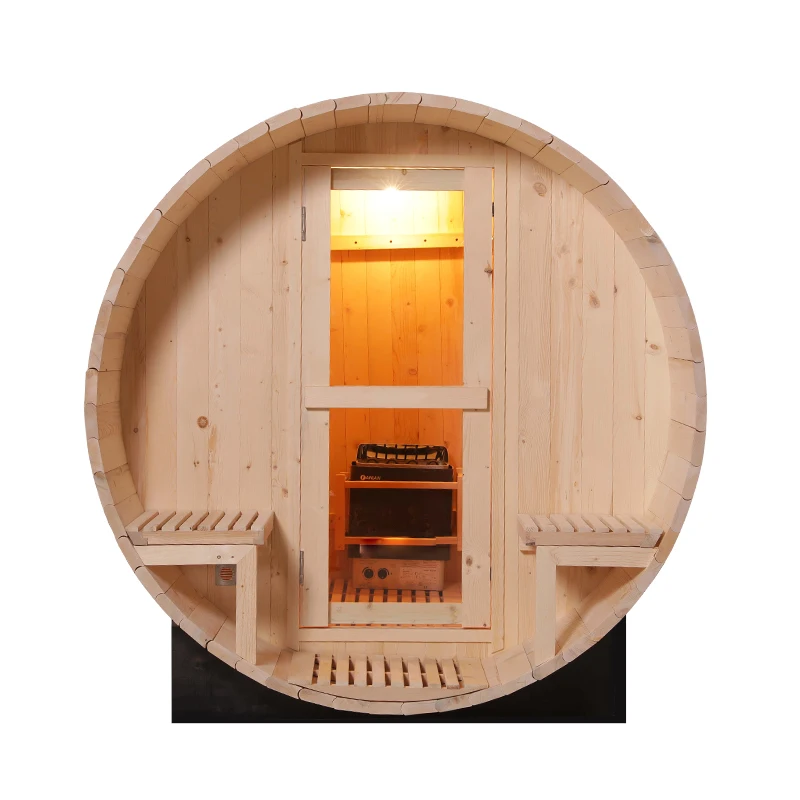 Canadian 6kw Electric/wood Fired Stove Outdoor Red Cedar Barrel Sauna