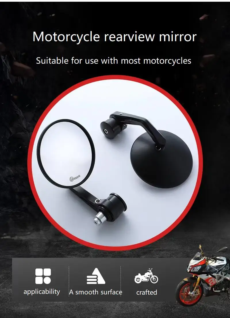 Universal Motorcycle Rear View Mirror 12v Led Turn Lights Side Mirrors Motorbike Rearview Mirror