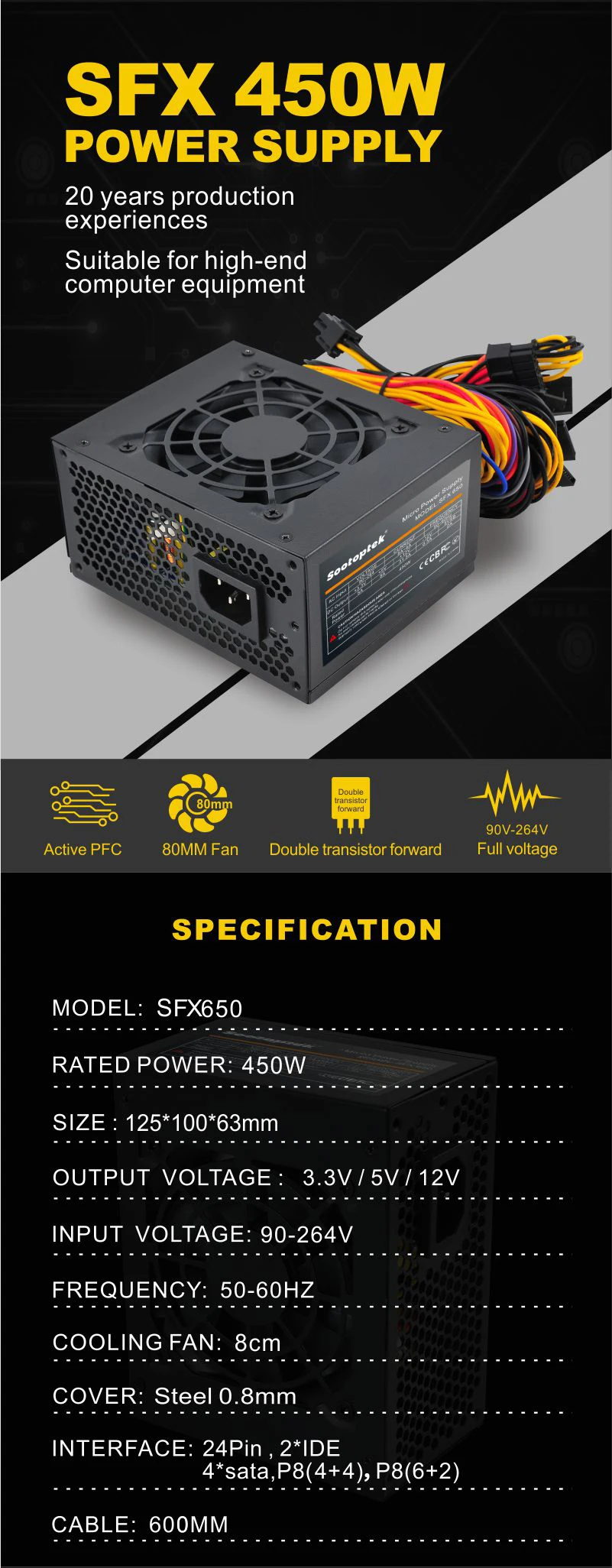 Factory Price Micro P4 Atx Power Supply 500w 450w Atx Computer