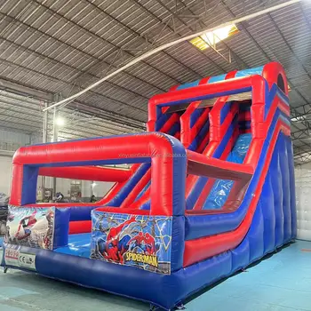 2024 Hot sale Commercial inflatable dry slide 18ft 20ft double lane slides inflatable house water slide with blower