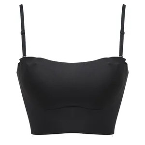 Women's Beautiful Integrated Camisole Tube Top New Breathable Black Everyday Knitted Underwear Free Chest Wire Hot New Release