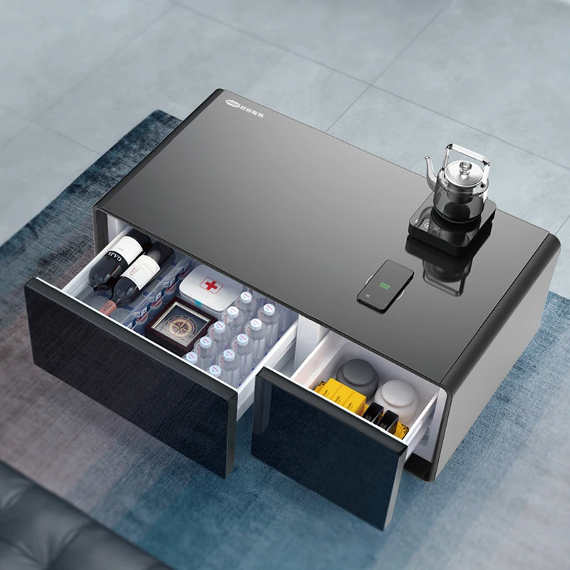 Multifunctional Smart Home Furniture Coffee Table Fridge 90L Refrigerator Smart Coffee Table with Wireless Charging