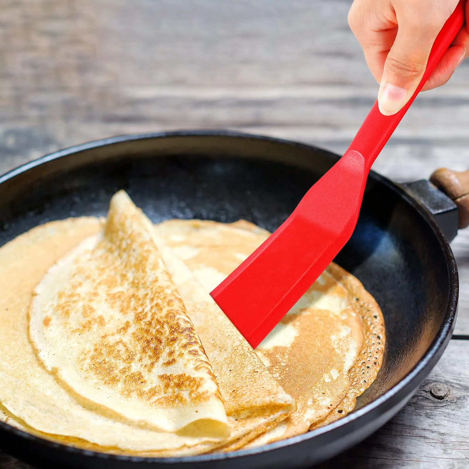 CANDeal 2 PCS Spatole in Silicone Spatola per Frittata Spatola per Pancake Resistente al Calore Turner Spatola da Cucina Antiaderente per Uovo Hamburger Pizza Bistecca