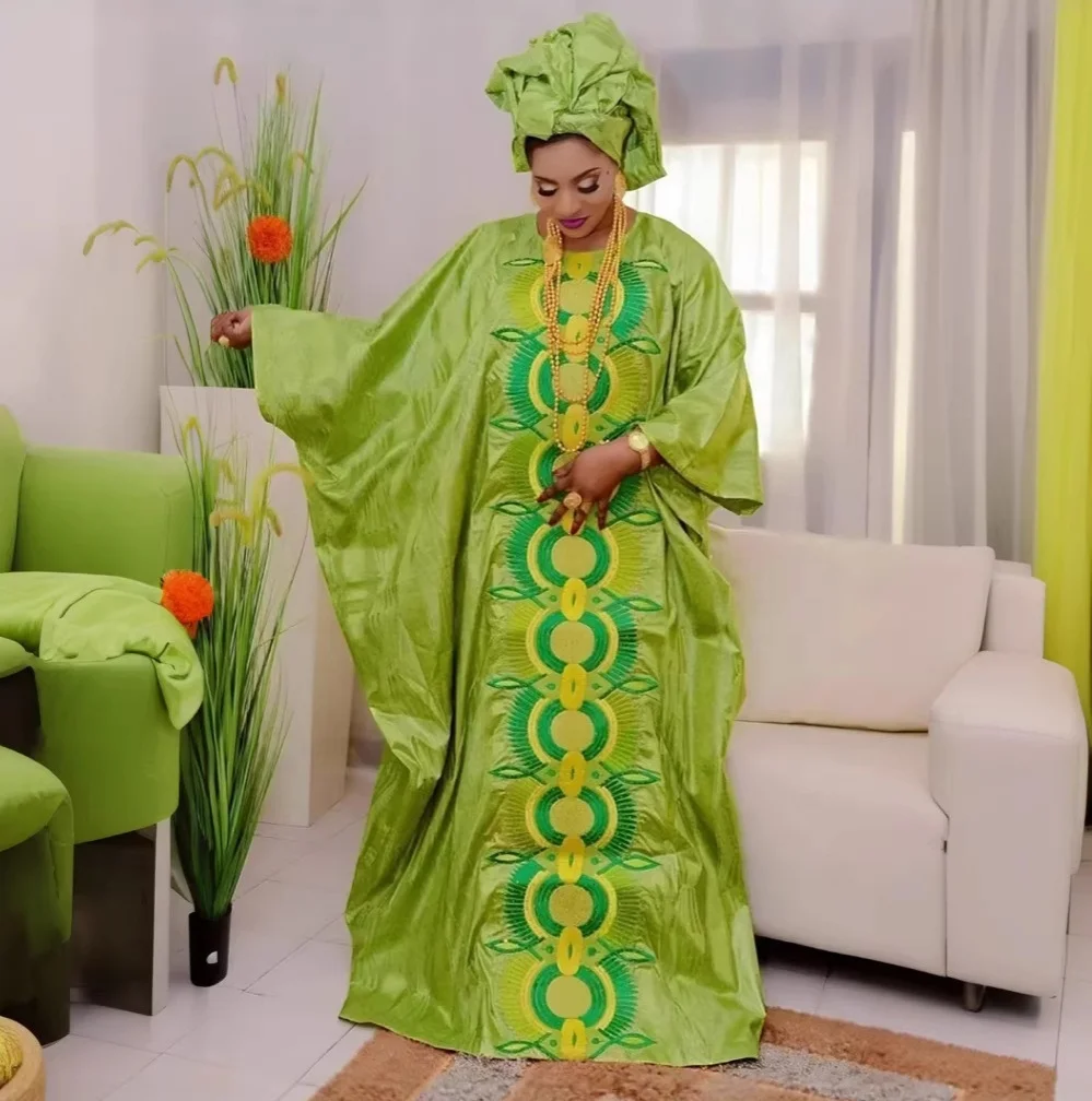 green african dress Elegant Green Maxi Dress – Modern African Fashion Green / L-XL main image 1