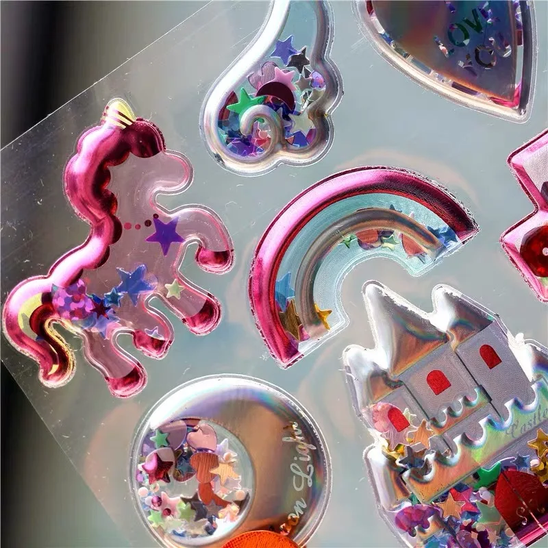 Children 3d Custom Pop up Decorative Shake Stickers Puffy Stickers 3d Foam Custom Decoration Stickers