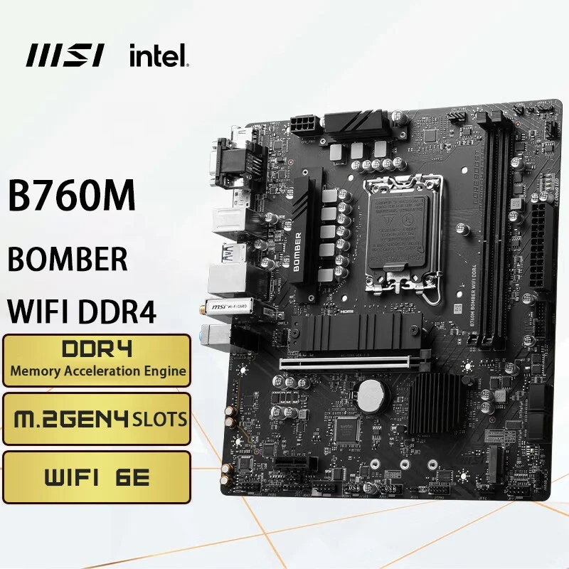 BOSHA 未開封 New MSI B760M BOMBER WIFI DDR4 Computer Gaming Motherboard