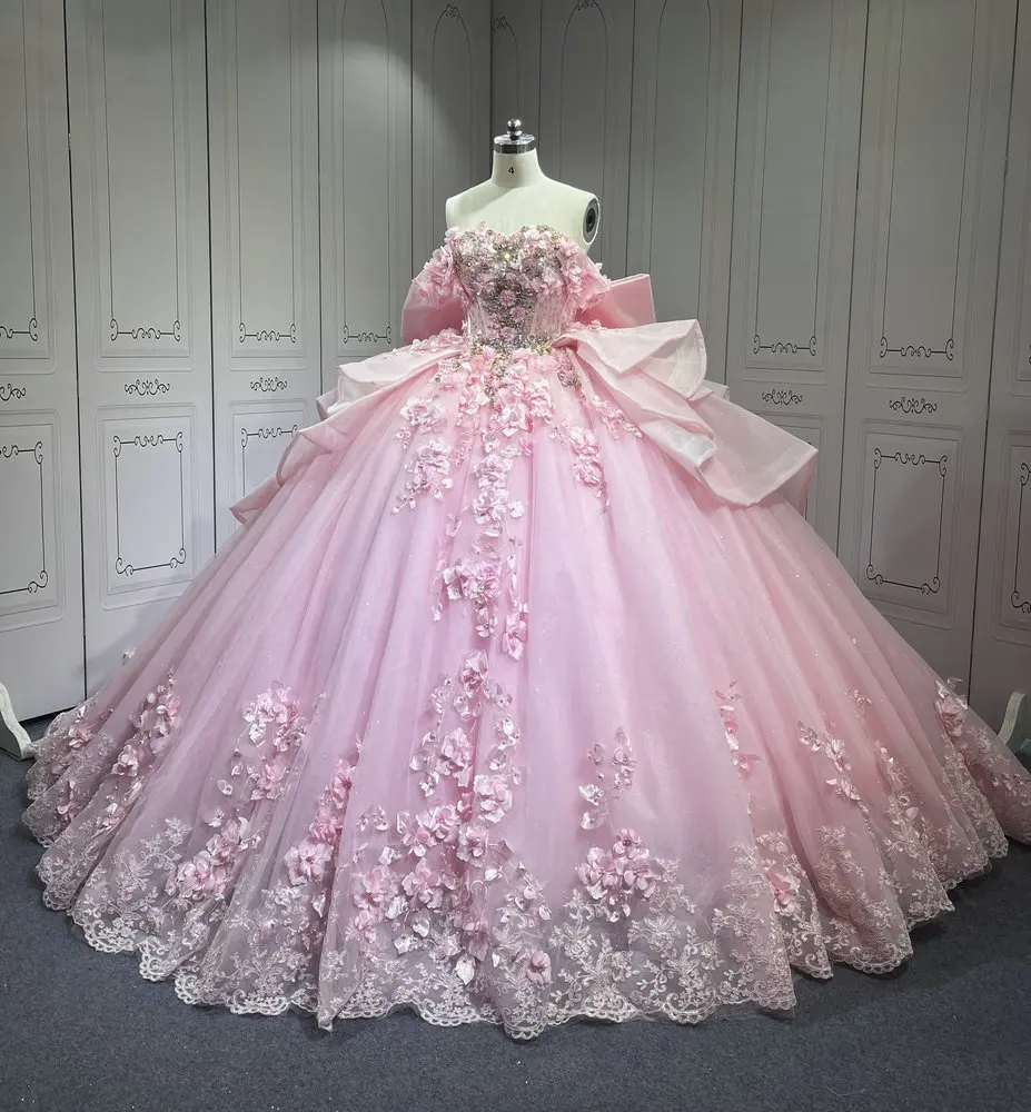 Mumuleo Vestidos De 15 Quinceanera Fiesta Anos Quince 2025 Pink Quinceanera  Dresses With Bowtie