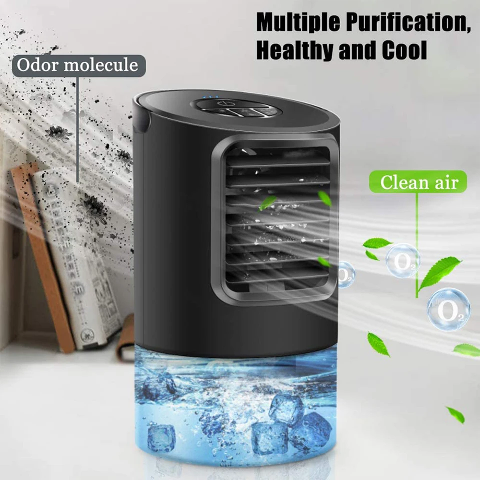 Personal Space Air Cooler Portable Mini Air Conditioner Fan Electric White  Room 18 ABS Household Fan Cooling 24v 18w