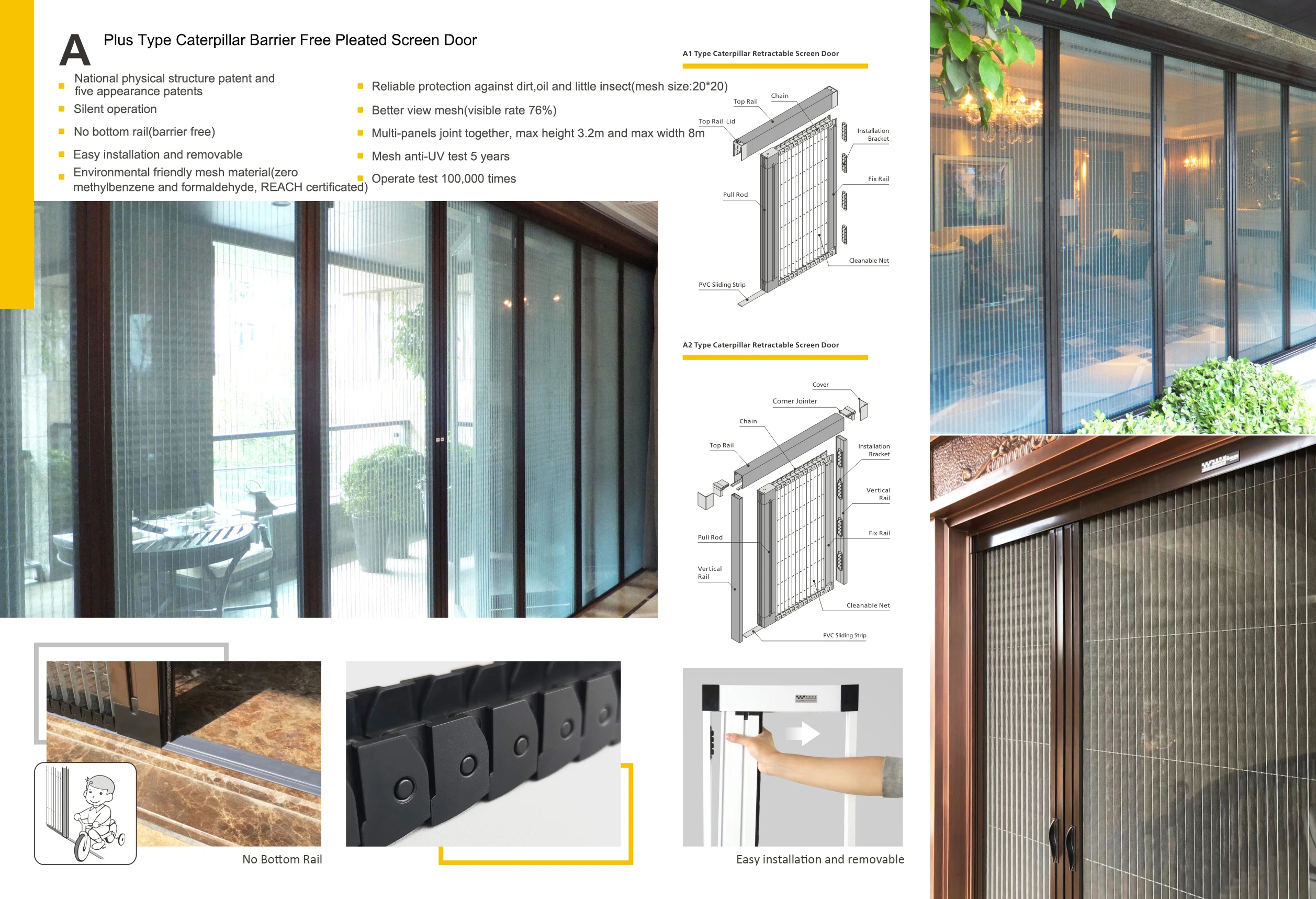 Trackless Sliding Door Fly Proofing Screen Window And Door Trackless