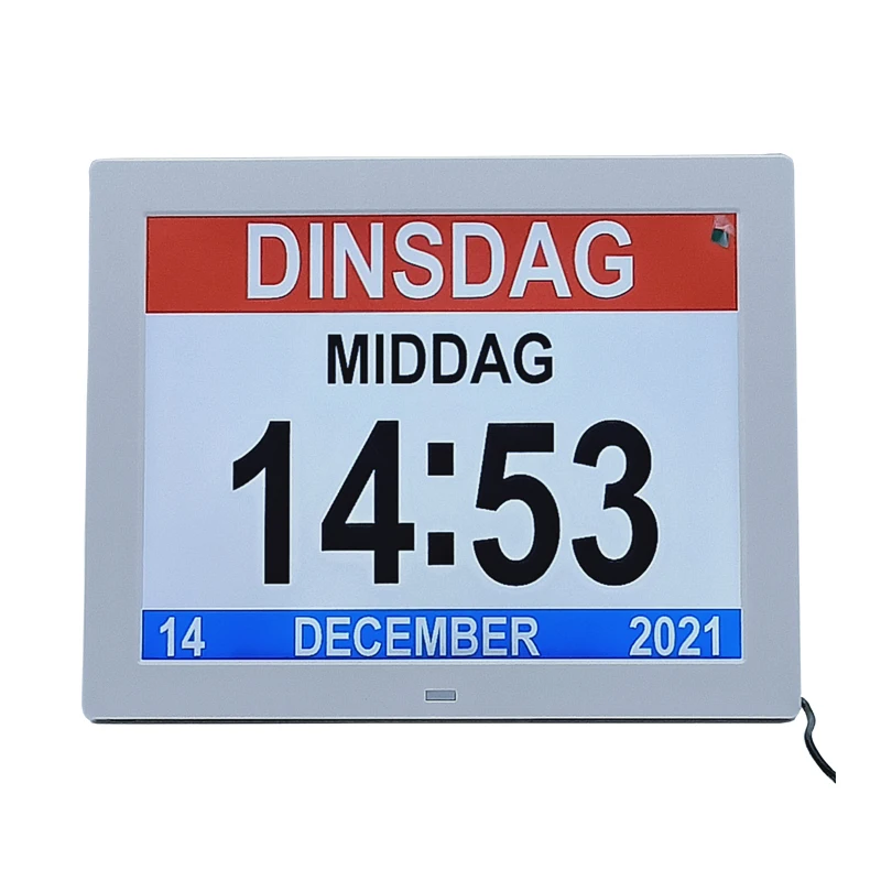 Large Led Digital Display 12 Inch Alarm Hourly Chime Calendar Talking Wall Clock for Visual Impairment People
