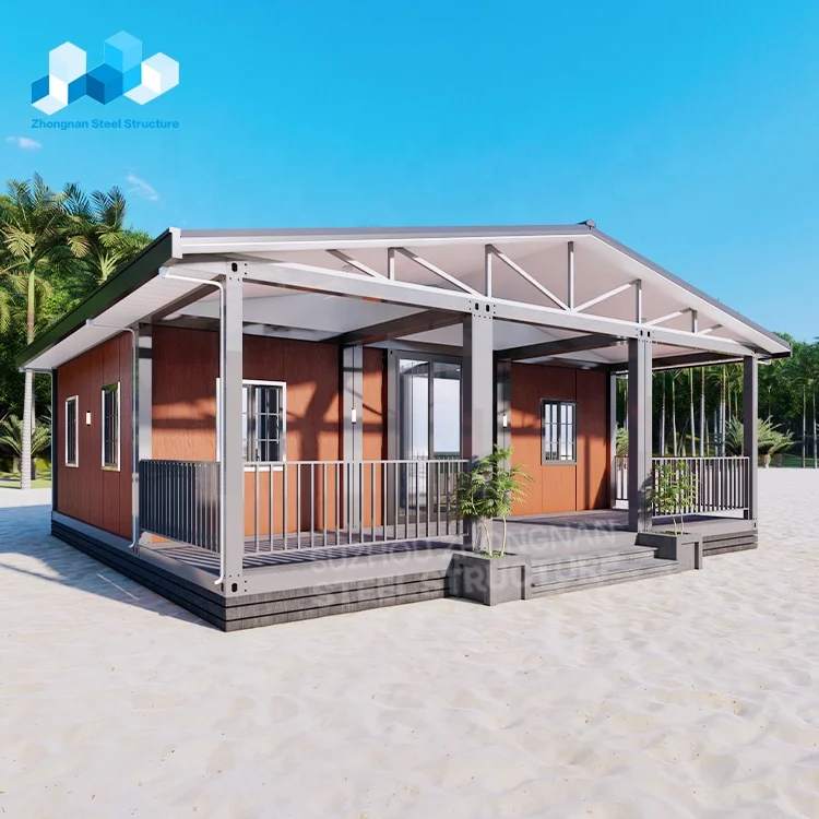 Zhongnan Detachable Modular 20FT1 2 3 4 Bedroom Prefab Houses Modern Container Home  Apartment Wooden Tiny House Villa