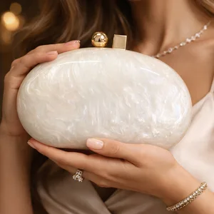 Acrylic Evening Bag  for Women Single Shoulder Crossbody Party Luxury Chain Shell Handheld Evening Bag Woman Marble Clutch Bag
