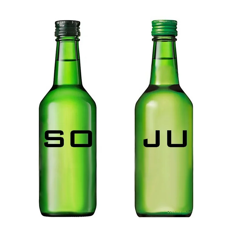 360ml Vert Bouteille vide Soju coréen avec couvercle en aluminium - Chine  Bouteille de liqueur Soju et bouteille prix