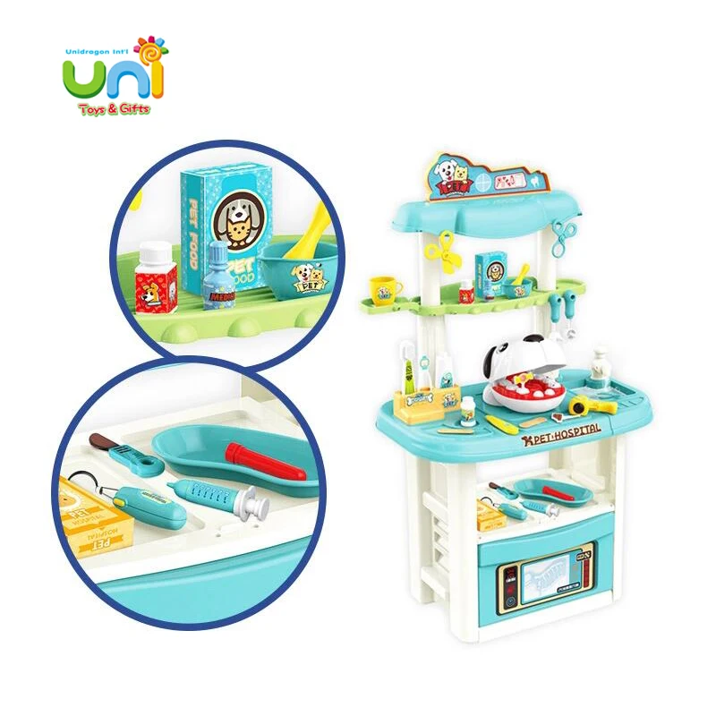 Набор пластиковых игрушек для детей чемодан обучающая игрушка-врач домашних