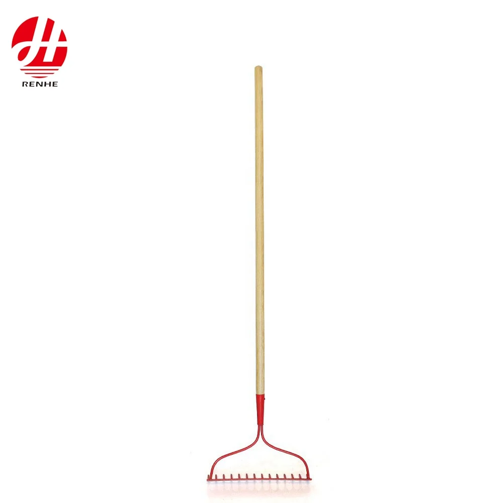 product metal farming 14t bow rake wholesale factory direct product carbon steel with long fiberglass handle customized logo diy wood-4