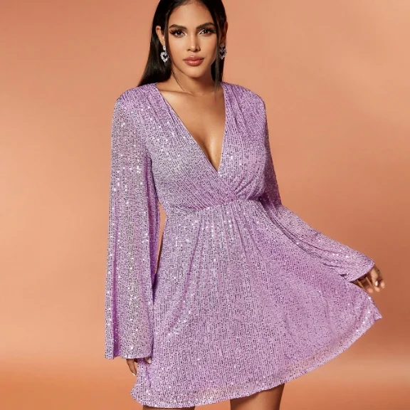 white christmas dresses Plus Size Club Exx Sequin Cut Out Mini Dress main image 0