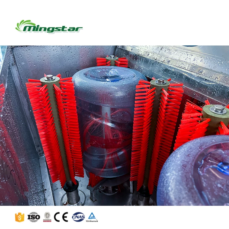 Mingstar Semi Automatic Manual  Plastic Bottle Washer De Capping Brush Inside Rotary 5 Gallon Bottle Washing Machine
