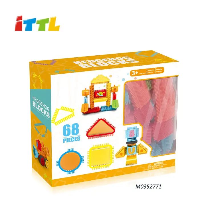 ITTL Popular Soft Hedgehog Blocks 78pcs Interlocking Bristles Stick Building Block for Kids