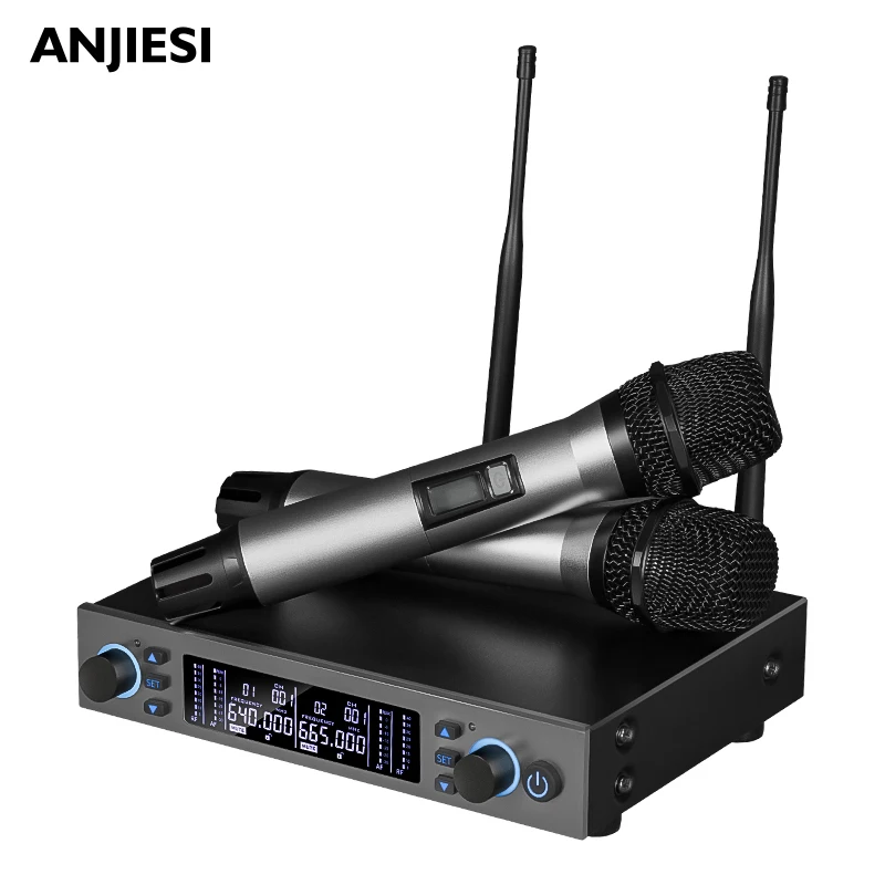 Uhf Induction Microphone One For Two Ktv Family Performance Wireless