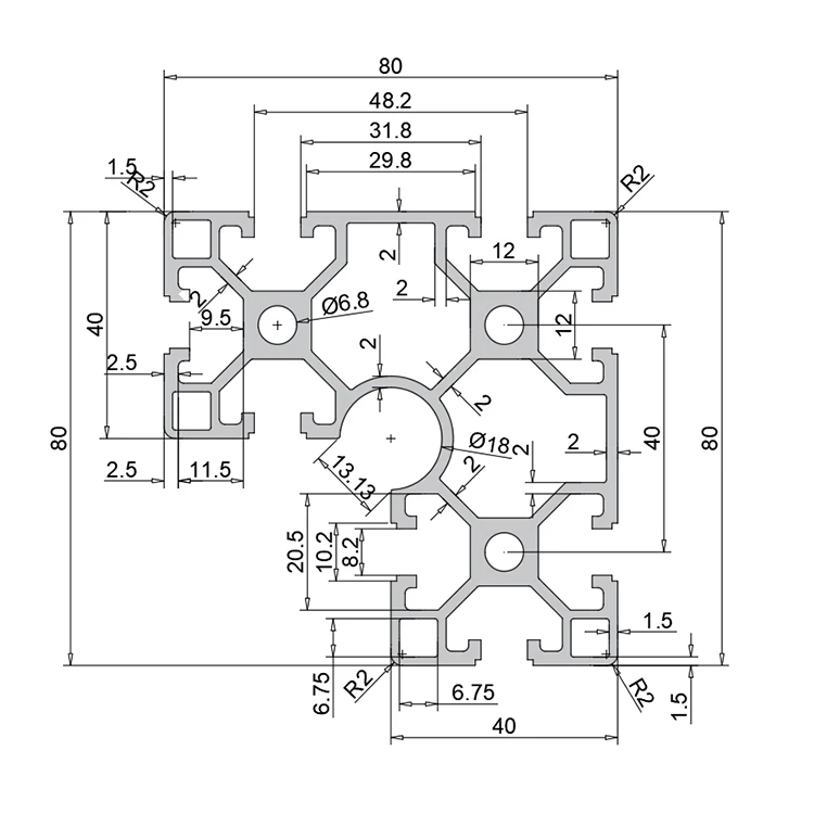 product 4080 corner profileindustrial aluminum profile european standard 8840l aluminum material right angle corner frame assembly line-3