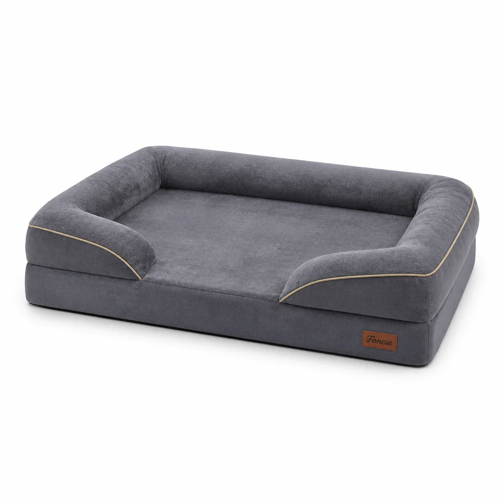 Velvet Three Sided Pet Sofa Bed — Product details 1