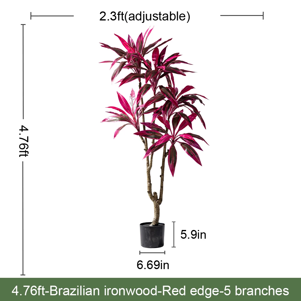 Natural Style Large Artificial Brazilian Ironwood Green Tree Plastic Decorative Greenery Olive Bonsai Pot Decorative Outdoor details