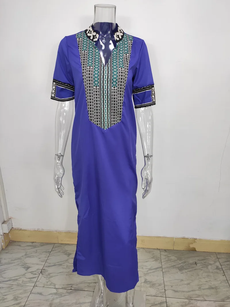 Popular New Styles Floral Print Split Maxi Womens National Casual Dresses Bohemian Dress for Women