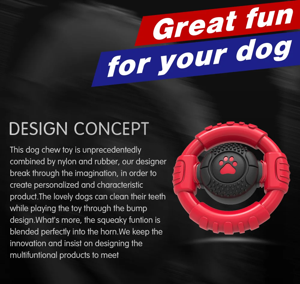 Amazon Hot Selling Factory Wholesale Nylon Rubber Squeaky Teething Toy