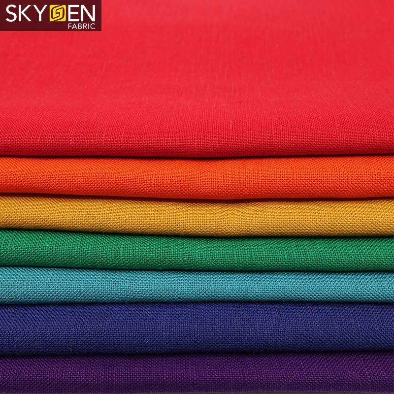 Skygen мягкая льняная вискозная Смешанная текстильная ткань для одежды прозрачная