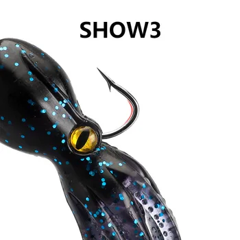 11cm 19g Octopus Soft Bait Double Hook Iron Plate Jig Plastic Sea Fishing Boat Bait for Tuna & Bass Deep Sea & River Fishing – Soft Lure – view 3