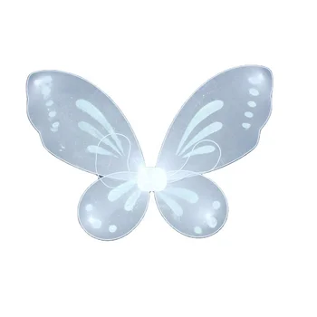 White Party Nylon fabric fairy Butterfly Wings with feather