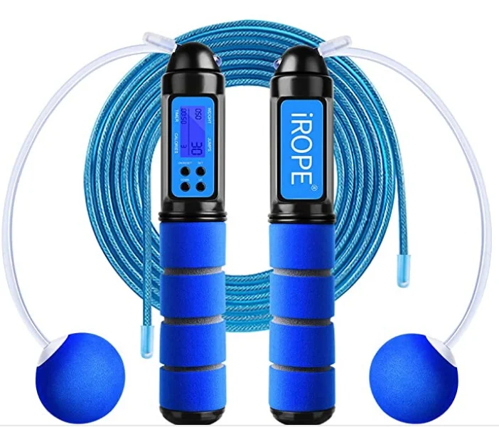 Magnetic Control Electronic Counting Skipping Rope Timing Count Fitness Model with Steel Wire Skipping Rope Customization