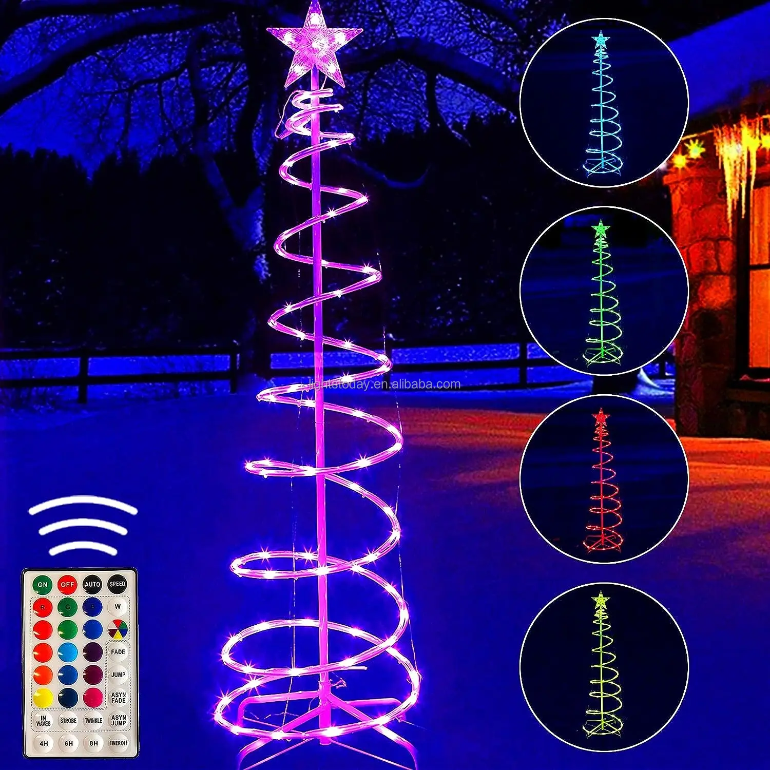 Led Lighted Spiral Christmas Tree Rgb Spiral Tree Light Christmas ...