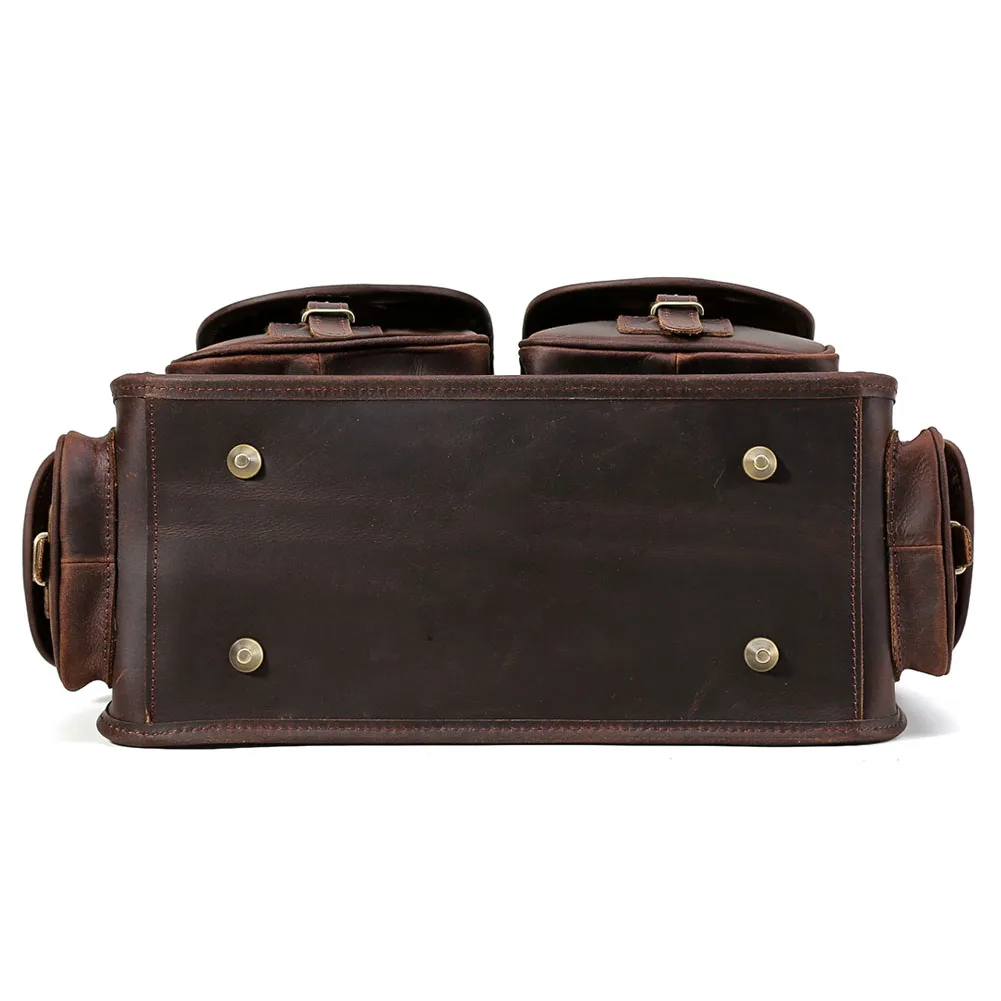 New Design Vintage Style Genuine Leather Briefcase Leather Shoulder Bag Business Sling Bag Briefcase Laptop Messenger Bag