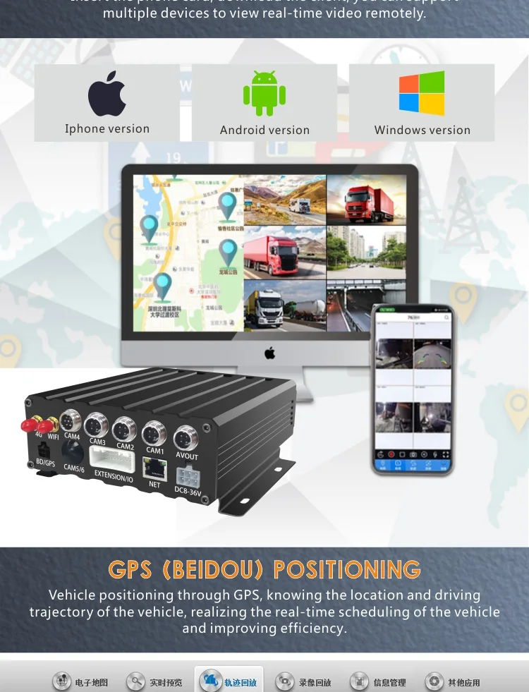 Hot Selling 360 Dash Cam DVR Black Car Monitoring System Smart CMSV6 ...