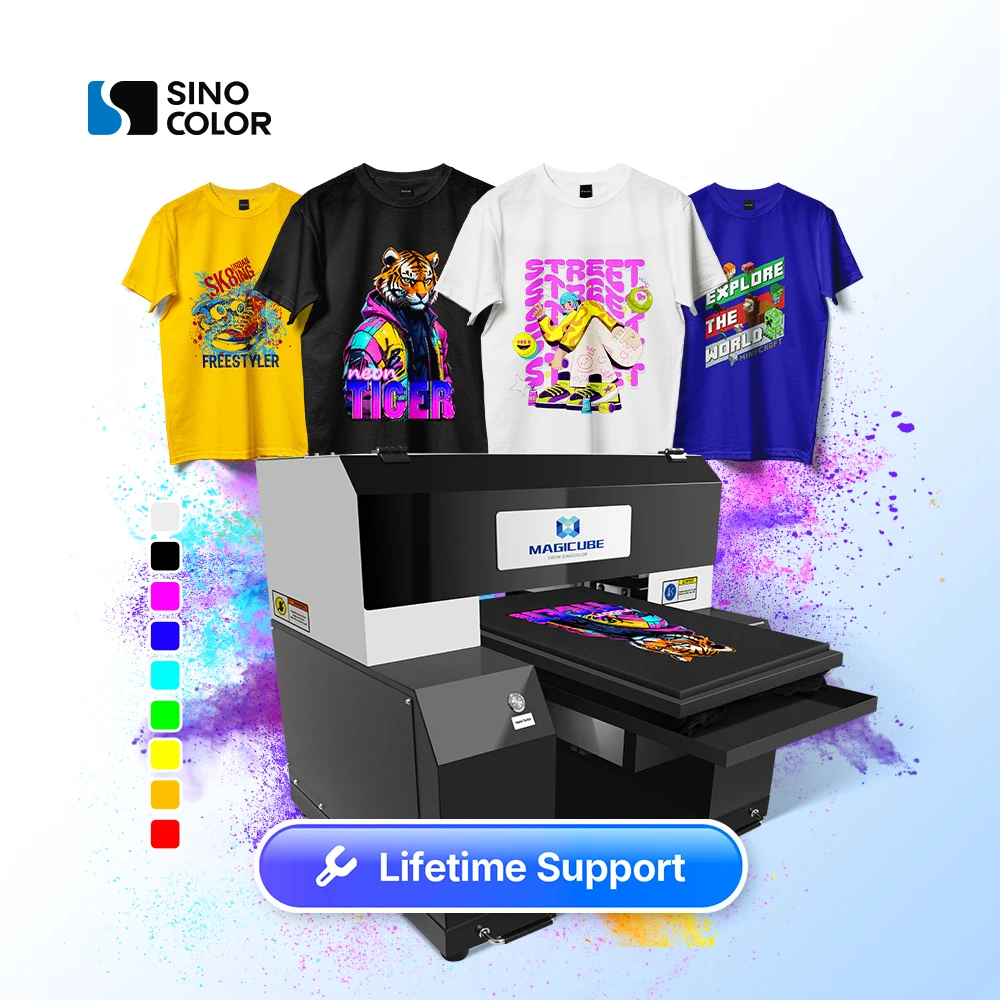 China Manufacturer's Commercial A3 High-Speed High-Resolution T-shirt Laser  DTG Printer Any Color Printing Equipment CMYK Ink A2