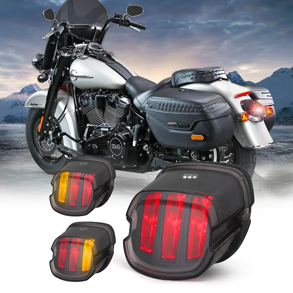 Smoke LED Tail & Brake Light For Harley Road King, Electra Glide & Ultra Touring