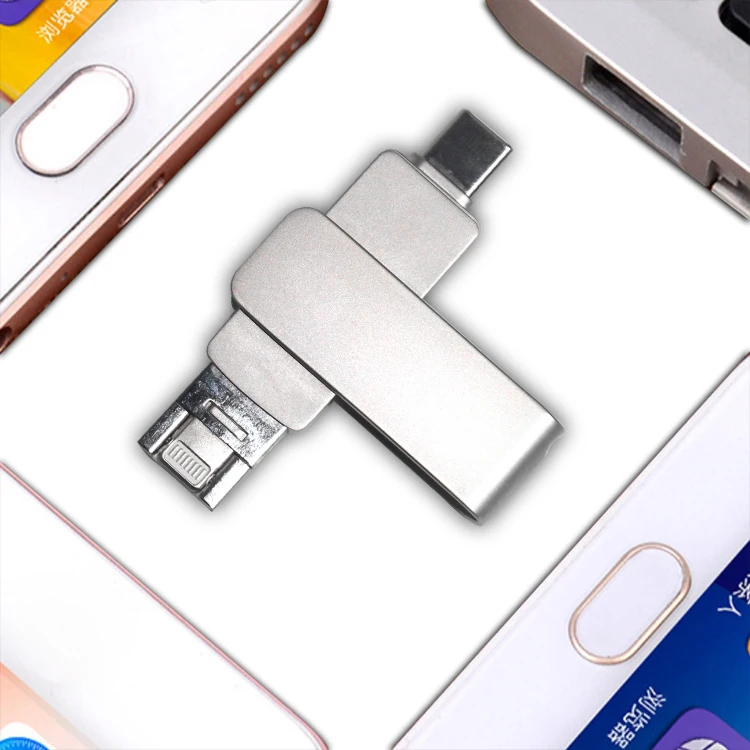 Factory Cheap Prices  3 in 1flash Drive USB Memory SD Card OTG 128GB for Mobile Phone